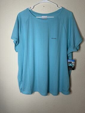NWT Women’s Columbia T-Shirt Bogata Bay Omni-Wick Aqua Lightweight 3X